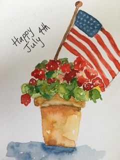 4th Of July Watercolor Paintings, Fourth Of July Watercolor, Fourth Of July Watercolor Painting, Americana Watercolor, American Flag Watercolor Painting, Patriotic Paintings, American Flag Art Painting Usa, Patriotic Watercolor, Monthly Holidays