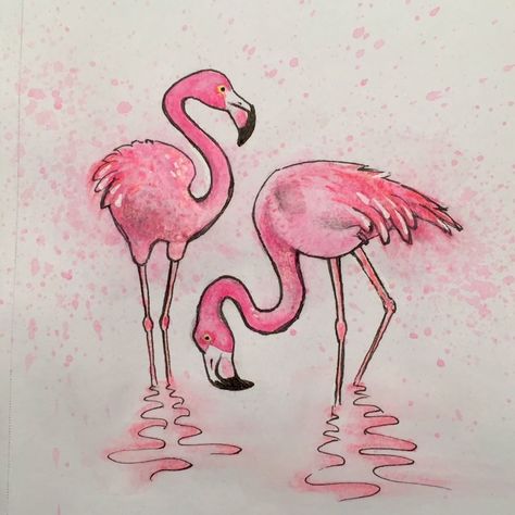 Flamingo drawing illustration Simple Flamingo Painting, Flamingo Drawing Pencil Sketches, Cute Flamingo Drawing Easy, Flamingo Drawing Watercolor, Flamingo Doodle Easy, Flamingo Cute Drawing, Flamingo Bird Drawing, Flamingo Art Drawing, Flamingo Sketch Drawings