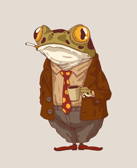 Alternative Stickers, Team Portrait, Frosch Illustration, Frog Illustration, Frog Drawing, Animal Illustration Art, Frog Art, A Frog, Dessin Adorable