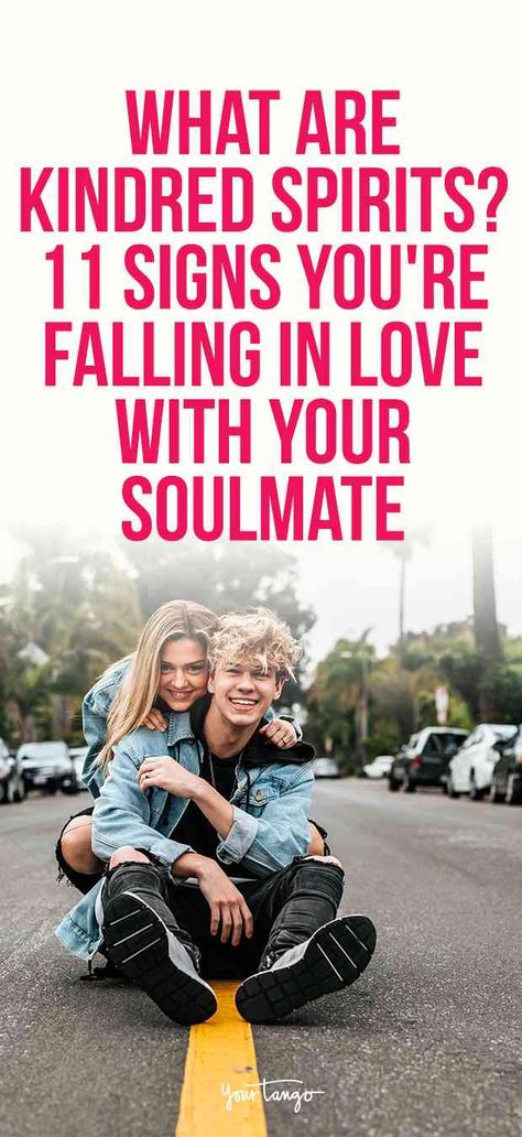 If you want to know how to find your soulmate, start by understanding what 'kindred spirits' are, and learning how to recognize these 11 signs that you share harmonious energy with the person you're dating and falling in love with. #relationships #love #soulmate What Are Soulmates, Soulmate Signs True Love, Soulmates Are Two Best Friends Who Fell In Love, Signs You Have Met Your Soul Mate, Kindred Spirits Quote Friendship, Signs You’re Falling In Love, Soulmate Test, Signs Youre In Love, Love Being Single