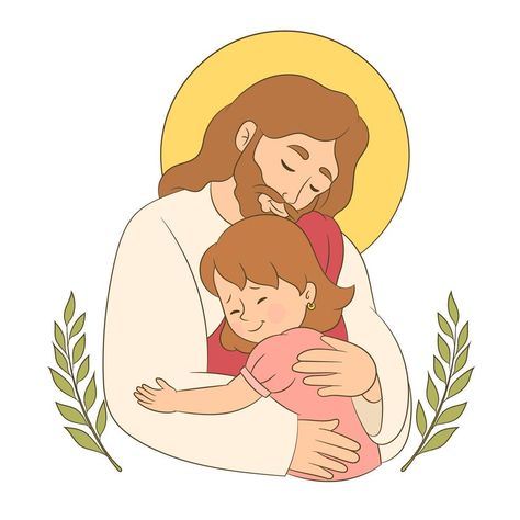 Jesus Hugging, Jesus Christ Illustration, Christian Illustration, Puppy Coloring Pages, Jesus Drawings, Jesus Girl, Boy Illustration, Jesus Wallpaper, Gods Love Quotes