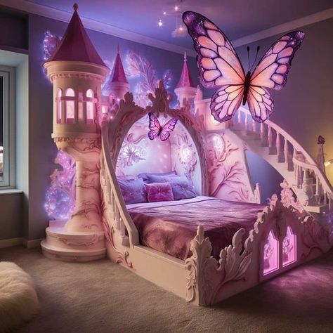 Princess Room Ideas Kids, Sleeping Beauty Room, Princess Beds, Princess Bedroom Ideas, Princess Kids Room, Barbie Bed, Barbie Room Decor, Comfortable Bedroom Decor, Princess Bedrooms