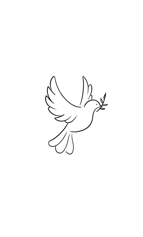 Dove Sketch Simple, Dove Design Tattoo, Easy Dove Drawing, Dove Line Drawing, Dove Drawing Tattoo, Dove Drawing Simple, Small Dove Tattoos For Women, Dove And Olive Branch Tattoo, Fine Line Dove Tattoo