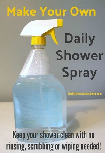 Save money and make your own homemade daily shower cleaner spray - so simple and it works great! Daily Shower Cleaner, Daily Shower Spray, Homemade Cleaning Supplies, Shower Spray, Diy Cleaning Solution, Homemade Cleaning Solutions, Cleaner Recipes, Diy Home Cleaning, Deep Cleaning Tips