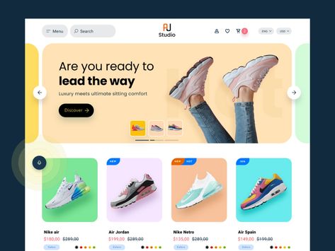 Ecommerce Ui Design, Online Store Design, Website Design Inspiration Layout, Uiux Design, Store Concept, Shoe Websites, Email Template Design, Ecommerce Web Design, App Interface Design