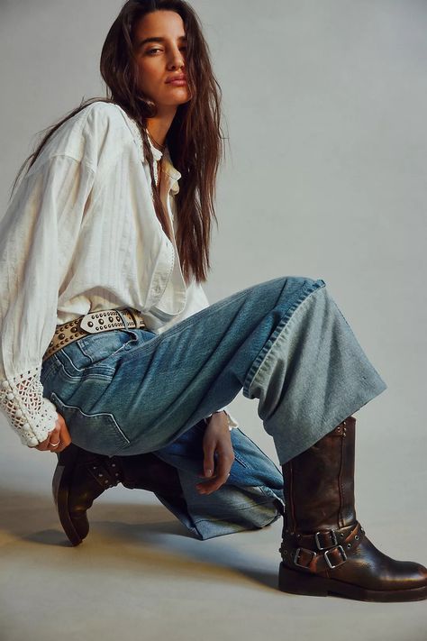 Free People Western Outfits, Free Spirit Outfit, Top Over Shirt, Free People Aesthetic, Free People Style, Kimono Duster, Free People Clothing, Crochet Shirt, Mink Pink