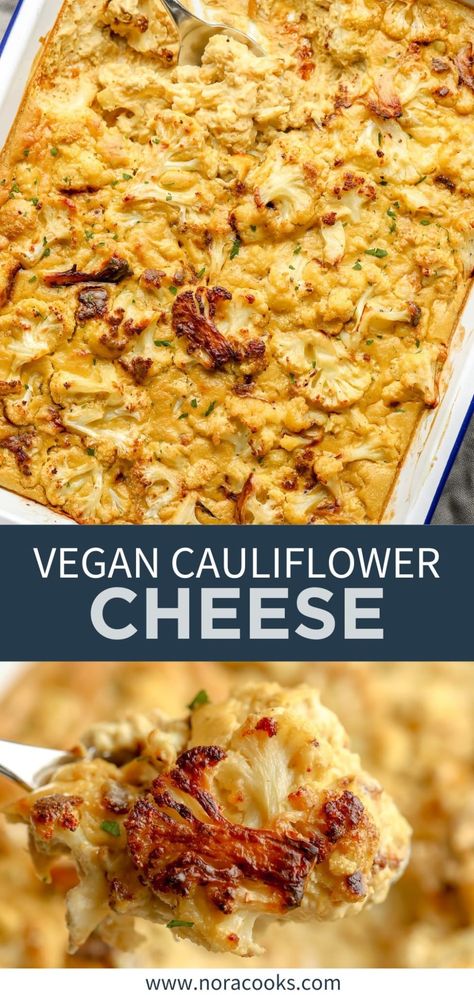 Cauliflower Meals, Cauliflower Cheese Casserole, Simple Cheese Sauce, Vegan Casseroles, Vegan Cauliflower Recipes, Nora Cooks, Cauliflower Casserole Recipes, Vegan Casserole, Fall Vegan Recipes