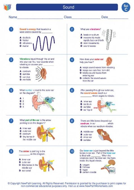 Sound. Third Grade Science Worksheets and Answer keys, Study Guides and Vocabulary Sets. Sound Worksheets Science, Sound Waves Worksheet, What Is Sound, Sound Worksheets Science Grade 1, Third Grade Science Worksheets, Sound Experiments, Middle School Science Activities, Sound Science, Physics Lessons