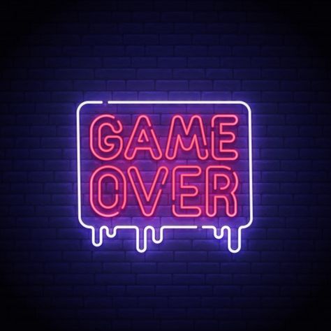 Game Popup, Banner Game, Logo Neon, Vector Game, New Retro Wave, Neon Decor, Neon Logo, Widget Ideas, The Game Is Over