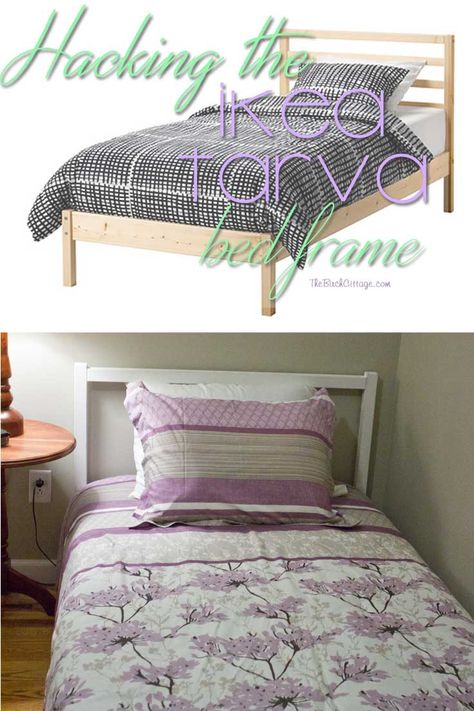 The Birch cottage shares Hacking the Ikea Tarva Bed Frame. Turning an ordinary Ikea Tarva bed frame into a shabby chalk painted bed. Tarva Ikea Bed, Ikea Tarva Bed Frame, Tarva Bed Frame Hack, Chalk Painted Bed, Tarva Bed Frame, Tarva Bed, Bed Frame Hack, Chalk Paint Bed, Tarva Ikea