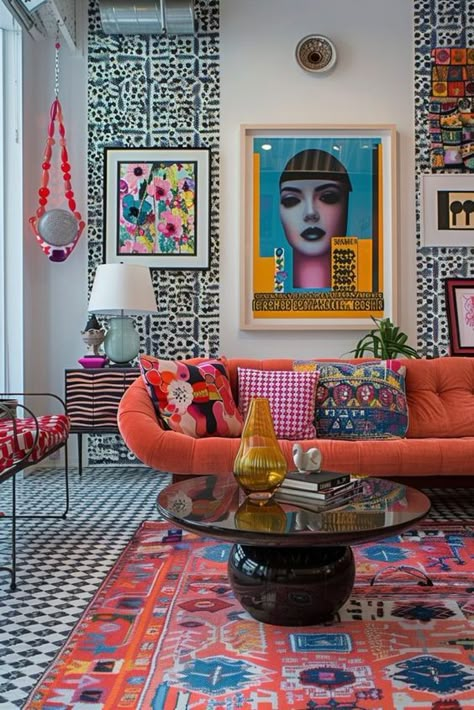 29 Eclectic Maximalism Ideas to Boldly Energize Your Space 12 Mixed Style Interior Design, Floral Maximalism, Apartment Eclectic, Maximalism Design, Maximalism Decor, Estilo Kitsch, Maximalism Interior, Maximalist Interior Design, Eclectic Homes