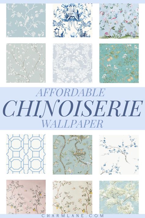 All about chinoiserie wallpaper - removable chinoiserie wallpaper any grandmillennial style lover would adore! This post is all about affordable chinoiserie wallpapers and chinoiserie chic. Chinoiserie Wallpaper Dining Room, Modern Chinoiserie Interior Design, Chinoiserie Chic Wallpaper, Chinoiserie Wallpaper Bedroom, Chinoserie Wallpaper, Chinoiserie Interior Design, Chinoiserie Wall Panels, Wall In Kitchen, Chinoiserie Bedroom