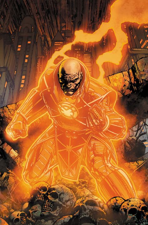 Orange Lantern / Agent Orange Lex Luthor by David Finch (Colors by Peter Steigerwald) Orange Lantern, Lex Luther, Orange Lanterns, Yellow Lantern, John Stewart, Lantern Corps, Action Comics, Green Lantern Corps, Dc Villains