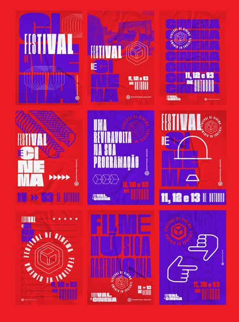 Festival de Cinema | Shopping Recife on Behance Festival Cinema, Festival Logo, Festival Design, Festival Posters, Typographic Design, Design Graphique, Graphic Design Posters, Identity Design, Graphic Poster