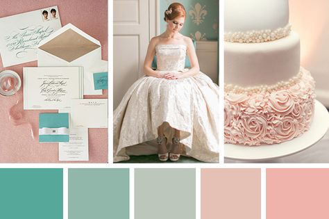 This Tiffany Blue and Blush Wedding features the illustrious Tiffany & Co with blue, soft pinks, hints of grey and black and Tiffany silver and gold. Tiffany Blue Copper Dusty Rose Wedding, Teal Pink And Gold Wedding, Tiffany Blue Branding Color Palettes, Teal And Light Pink Wedding, Tiffany Rose Gold, Baby Shower Dress For Mom, Dream Reception, Feminine Winter, Dress For Mom