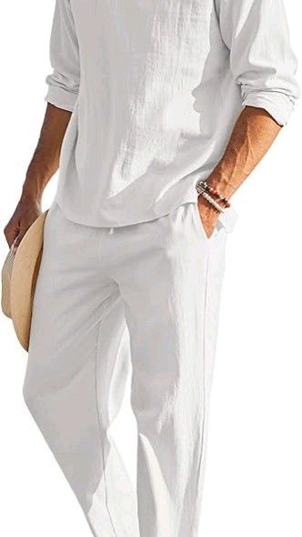 2. Fashion: #fashion, #style, #outfitinspiration, #beauty Linen Pants Design, Summer Yoga Outfit, Linen Set Outfit, Linen Pants Set, Mens Linen Outfits, Summer Shirts Men, Summer Yoga, White Linen Shirt, Pullover Sweater Men