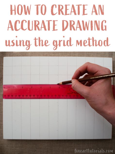 Use the grid method to create an accurate drawing Grid Method Drawing How To Use, How To Use A Grid For Drawing, How To Draw Using A Grid, How To Grid Drawing, How To Make A Grid For Drawing, Drawing Using Grid Method, How To Use Grid In Drawing, Grid Technique Drawing, Grid Painting Ideas