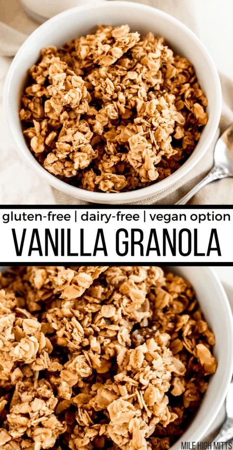 Vanilla Granola, Easy Granola Recipe, Granola Recipe Healthy, Honey Granola, Easy Granola, Granola Recipe Homemade, Gluten Free Granola, Granola Healthy, Granola Recipes