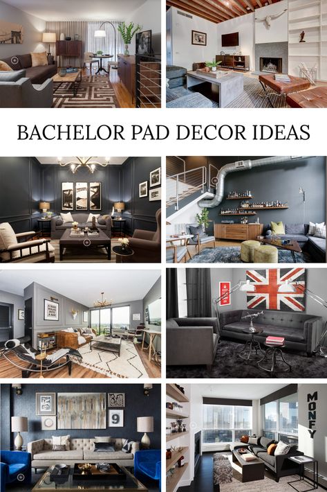 Decorating A Bachelor Apartment, Masculine Modern Decor, Interior Design Men Apartments, Bachelor Apartment Ideas For Men, Decor For Mens House, Man Living Room Ideas Masculine Interior, Manly Apartment Decor, Men’s Decor, Single Man House Decor