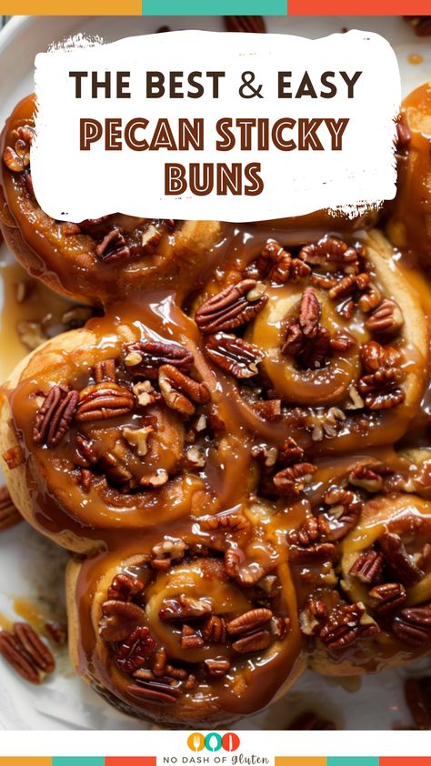 These homemade Pecan Sticky Buns are a must-try! Soft, buttery dough rolled with cinnamon sugar and topped with a rich caramel pecan sauce. Perfect for breakfast or dessert. Save this recipe and make your mornings extra special! Easy Pecan Sticky Buns, Sourdough Pecan Sticky Buns, Sticky Buns With Frozen Bread Dough, Caramel Pecan Sauce, Pecan Rolls Recipe, Sticky Cinnamon Buns, Best Spaghetti Recipes, Types Of Cinnamon, Caramel Pecan Sticky Buns