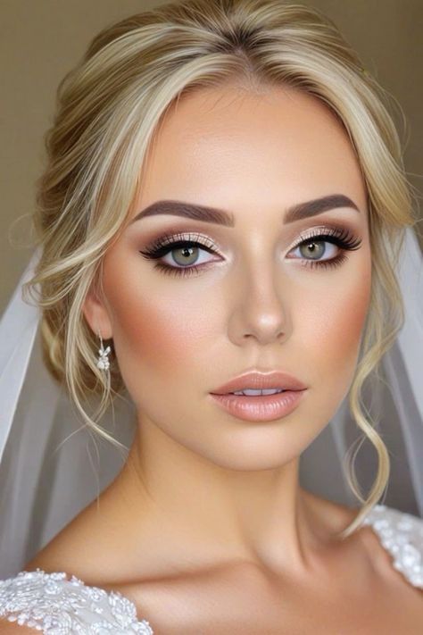 Over 40 Glam Makeup, Cool Toned Bridal Makeup, Golden Bridal Makeup, Soft Glam Bridesmaid Makeup, Fab Mood, Golden Bc, Fall Wedding Makeup, Mood Wedding, Wedding Makeup For Brown Eyes