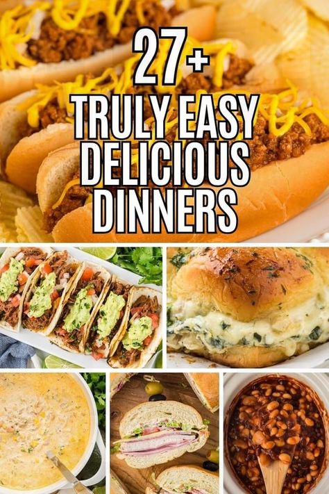 Simplify your weeknight meals with these one-pot dinner recipes. Delicious, easy, and fewer dishes to clean! Dinners With Minimal Ingredients, Easy Clean Up Dinner, Minimal Ingredient Dinners, 5min Recipes, 15 Minute Dinner Recipes, Easy Baked Ziti, Easy Delicious Dinners, Lazy Dinners, 30 Minute Meals Easy