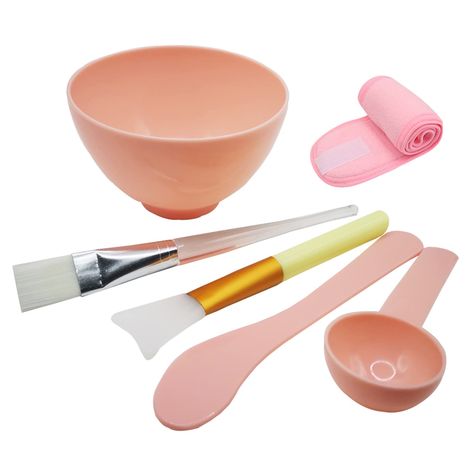 Amazon.com : WAZXIQN Face Mask Mixing Bowl Set, DIY Silicone Facemask Mixing Tool Kit, Include Facial Mask Mixing Bowl Stick Spatula Silicone Cream Mask Brushes and Makeup Headband, 6PCS Pink : Beauty & Personal Care Mask Bowl, Mask Powder, Plastic Mask, Silicone Masks, Clay Face Mask, Mud Mask, Silicone Brush, Clay Faces, Mixing Bowls Set