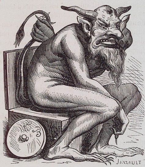 Belphegor illustration from the Dictionnaire Infernal Ancient Demons, Evil Demons, Ange Demon, Demon Art, Scary Stories, Angels And Demons, Medieval Art, Ex Libris, Fallen Angel