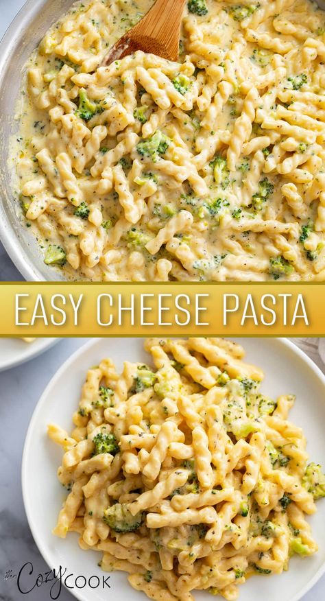 Broccoli Cheese Sauce, Delicious Broccoli, Cheese Pasta Recipes, Easy Pasta Dinner, Meatless Meal, Pasta Side Dishes, Pasta Sides, Meatless Dinner, Cheesy Pasta