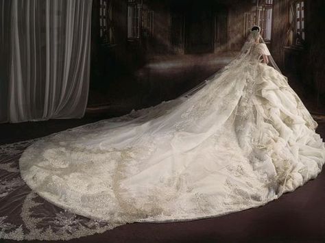 Big Italian Wedding Dress, Giant Ball Gown Wedding Dress, Extravagant Wedding Dress, Cathedral Train Wedding Dress, Poofy Wedding Dress, Big Ball Gowns, Cathedral Length Wedding Dress, Puffy Wedding Dresses, Extravagant Wedding Dresses