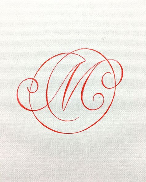 Historically-sourced Capital M. I think this is one of my favourite majuscule Ms. What do you think? Tag a friend whose name begins with… | Instagram C In Calligraphy, Calligraphy Initials, Cursive A, Tombow Brush Pen, G Tattoo, M Tattoos, Cute Spanish Quotes, Wedding Logo Design, Hand Lettering Art