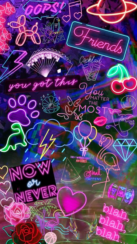 #neon #aesthetic #wallpAper #glow #lights #neonaesthetic #neonsigns Neon Oc, Oc Tutorial, Neon Aesthetic Wallpaper, Rave Aesthetic, Neon Light Wallpaper, Funky Wallpaper, Girl Wallpapers, Girly Wallpapers, Neon Backgrounds