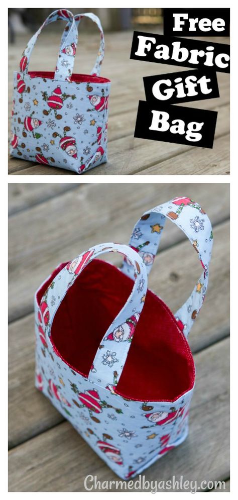 Sewing Christmas Gifts, Fabric Gift Bag, Knitting Amigurumi, Gift Bags Diy, Bags To Sew, Reusable Gift Bags, Bags Sewing, Tote Bags Sewing, Bag Tutorial