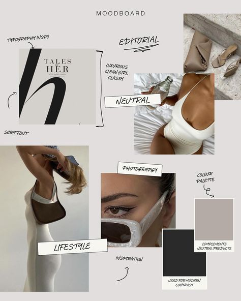 Moodboard For Clothing Brand, Personal Mood Board Inspiration, Instagram Mood Board Template, Mood Board Inspo Aesthetic, Brand Research Board, Product Launch Social Media Post, Personal Brand Mood Board, Business Mood Board Inspiration, Instagram Story Ideas For Brands