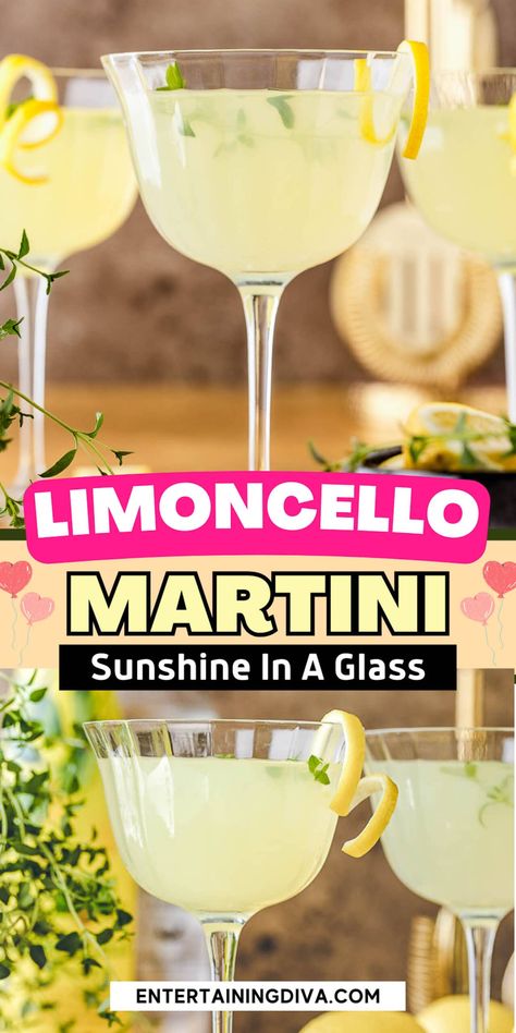 The Best Limoncello Martini | Recipes For A Crowd Limoncello Martini, Summer Party Recipes, Limoncello Cocktails, Easy Summer Cocktails, Pineapple And Coconut, Summer Flavors, Summer Cocktail Party, Cocktail Drinks Alcoholic, Lemon Drop Martini