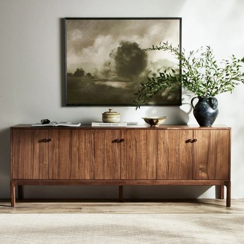 Shop Arturo Sideboard | Burke Decor Campaign Style Furniture, Sideboard Media Console, Sideboard Styles, Modern Entertainment Center, Campaign Furniture, Walnut Sideboard, Wooden Sideboard, Natural Walnut, Outdoor Dining Furniture