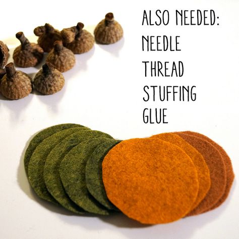 Felt Acorns – Tutorial – The Bella Modiste Felt Acorn Garland Diy, Wool Acorns Diy, Stuffed Fabric Acorns, Acorn Tops Crafts, Diy Yarn Acorns, Acorn Sewing Pattern Free, Felt Acorn Garland, Felt Acorns Diy, Fabric Acorns Diy