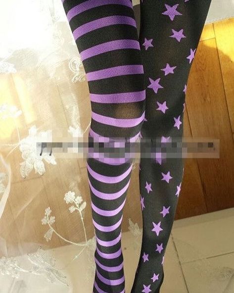 409 Likes, 1 Comments - zzZzzZZz (@bruisedbonez444) on Instagram Funky Tights, Cute Tights, Pantyhose Fashion, Japanese Harajuku, Stocking Tights, Black And Purple, Long Socks, Sweet Lolita, Baggy Pants