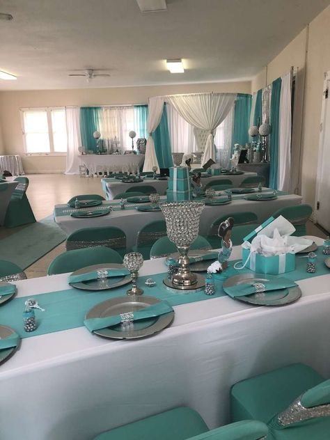 Tiffany Baby Shower Theme, Tiffany Theme Party, Tiffany Blue Party, Tiffany Birthday Party, Tiffany Blue Wedding Theme, Tiffany Birthday, Tiffany Baby Showers, Tiffany Blue Weddings, Tiffany Theme