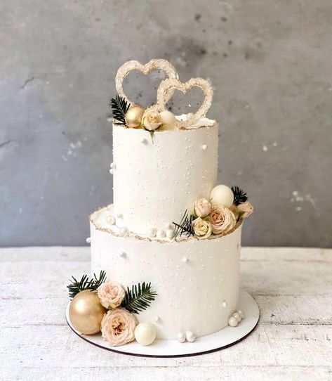 25th Anniversary Cake Ideas, 25th Anniversary Cake, Anniversary Cake Ideas, Wedding Cake Simple Elegant, 25 Anniversary Cake, White And Gold Wedding Cake, 50th Anniversary Cakes, Pretty Wedding Cakes, Wedding Anniversary Cakes