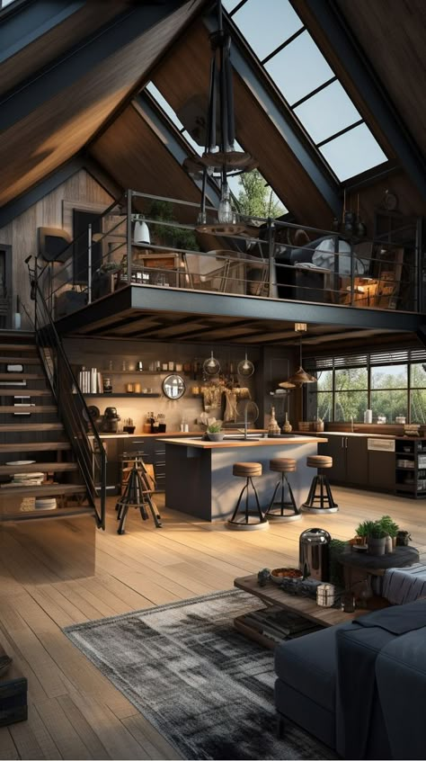 Loft Apartment Exterior, Loft Rooftop, Loft Type House, Barn Loft Apartment, Luxury Loft Apartment, Loft Architecture, Loft Houses, Modern Loft Design, Loft Exterior