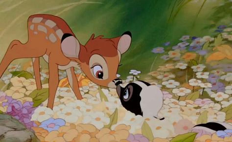 You can call me flower if you want to Bambi 1942, Bambi Characters, Bambi Disney, Bambi And Thumper, Vintage Cartoons, Disney Animated Movies, Images Disney, Disney Gif, Fallout 3