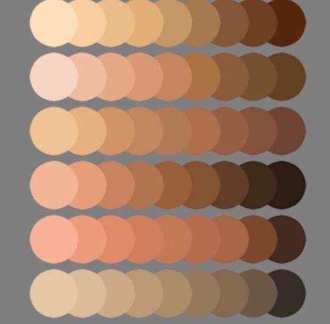 Art Skin Color Palette, Vector Art Skin Color Palette, Skin Tone Color Chart, Skin Tone Chart, Skin Color Chart, Lesson Of The Day, Procreate Color Palettes, Skin Tone Color, Skin Palette