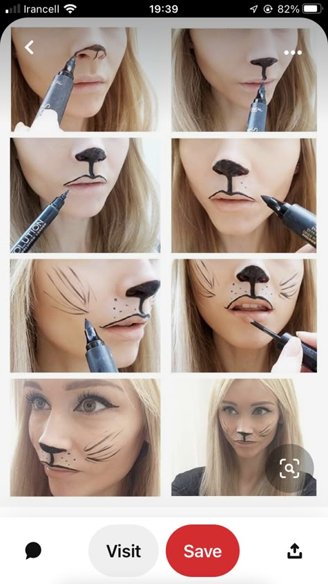 Lion Makeup Halloween Easy, Cat Halloween Costumes For Women Make Up, Simple Cat Face Paint For Women, Cute Halloween Cat Makeup, How To Paint A Cat Face For Halloween, Lion Makeup Easy, Easy Cat Makeup Halloween Kids, Easy Cat Makeup Halloween Diy, Kid Cat Makeup