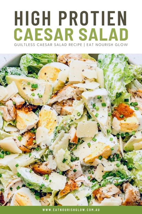 You need to try this deliciously good-for-you Caesar Salad recipe that uses avocado to create a rich, creamy tasting version of this classic. #caesersalad #saladrecipe #caesersaladrecipe #healthyrecipes Healthy Caesar Salad, Chicken Caesar Pasta, Salad Bowl Recipes, Chicken Caesar Salad Recipe, Caesar Pasta Salad, Caesar Pasta, Chicken Caesar Pasta Salad, Caesar Salad Recipe, Fresh Salad Recipes