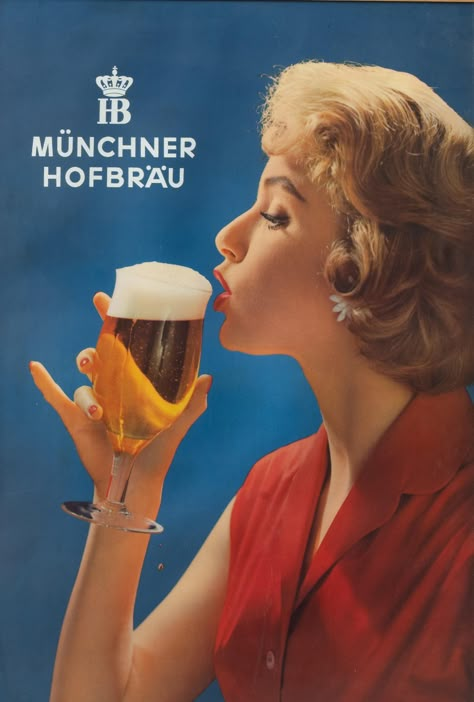 Lot - A vintage poster of Münchner Hofbräu, the '60s, 82 x 116 cm Beer Promotion, Beer Photos, Beer Girl, Promotional Poster, Beer Ad, Beer Poster, Collage Vintage, Girl Posters, Cool Wallpapers Cartoon