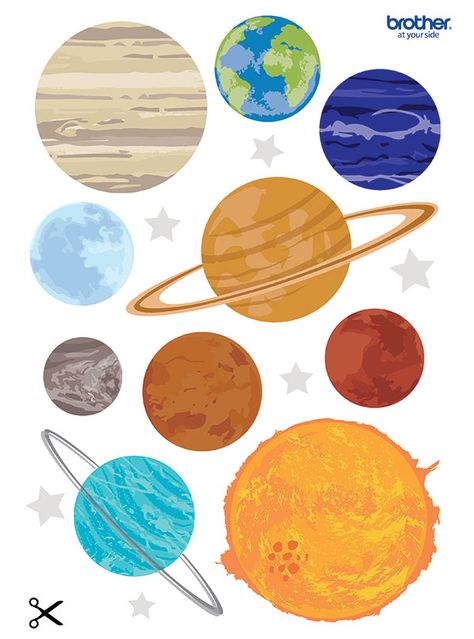 Create, customize and print custom learning activities. Leverage Brother Creative Center's learning activities templates for Planet Cut Outs. Solar System Printables, Solar System Clipart, Solar System Projects For Kids, Planet Pictures, Solar System Activities, Planet Coloring Pages, Tata Surya, Solar System For Kids, Solar System Art