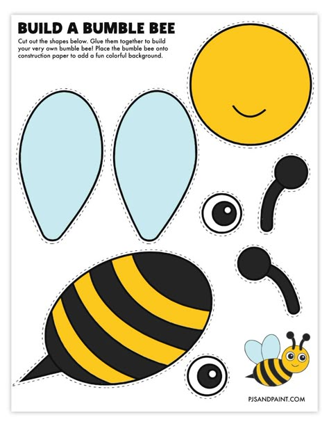 build a bumble bee color Bumble Bee Craft For Preschoolers, Bee Puppet Craft, How To Make A Bee Craft, How To Make Bumble Bees, Bumblebee Craft Preschool, Bumblebee Activities For Preschool, Bee Ideas For Kids, Mini Beasts Activities Preschool, Bees Arts And Crafts