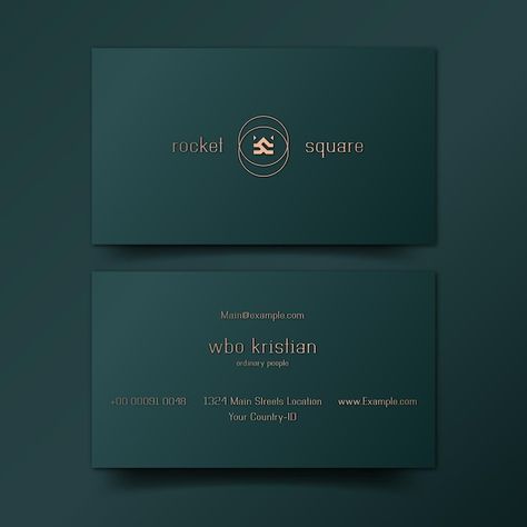 Green gold luxury business cards templat... | Premium Vector #Freepik #vector #business card Green And Gold Business Cards, Dark Green Business Card, Green Business Card, Business Cards Template, Branding Guide, Business Card Design Minimalist, Social Media Business Cards, Green Luxury, Luxury Green