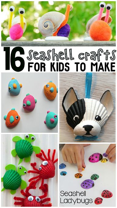 16 Seashell Crafts for Kids. Use all of the seashells you've found on vacation to make fun and colorful crafts with your kids for summer. Sea Shell Crafts For Kids, Shell Crafts For Kids, Seashell Crafts For Kids, Crafty Kids, Crafts For Kids To Make, Color Crafts, Outdoor Summer, Beach Crafts, Seashell Crafts